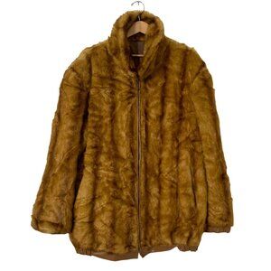 VTG IL CANTO Italian Fashion Faux Fur Zip Jacket Womens SZ 48 Mob Wife EUC